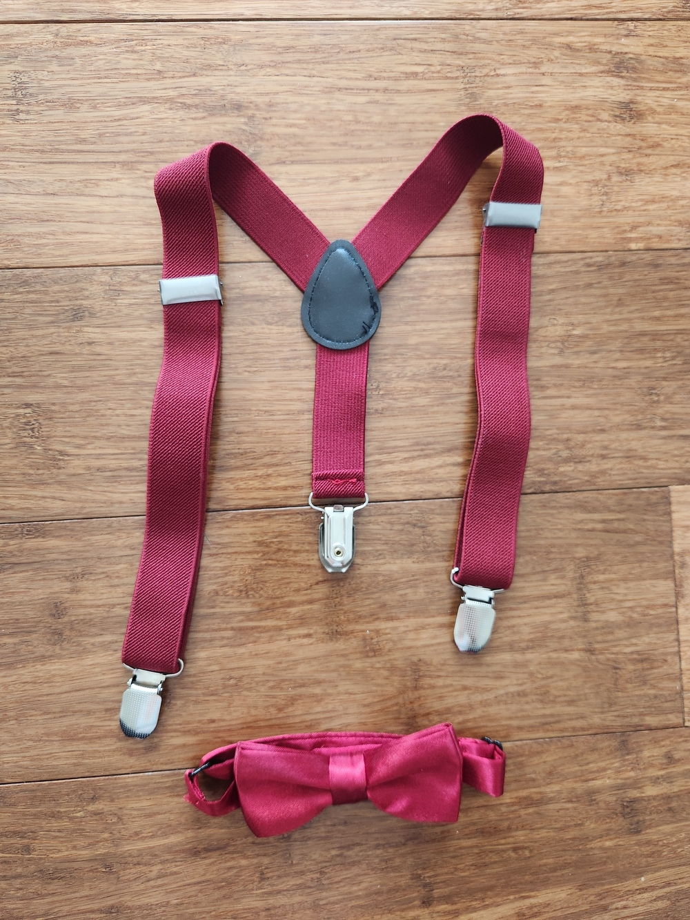 Baby Boys Red Suspenders and Bow Tie Set, Adjustable